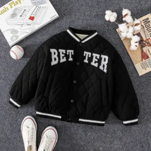Kid Boy Sporty Letter Pattern Thick Cotton-Padded Jacket #1063730