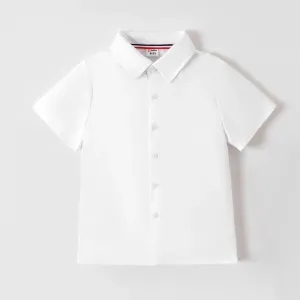 Kid Girl/Boy School Uniform Solid Short-sleeve Shirt #1044656