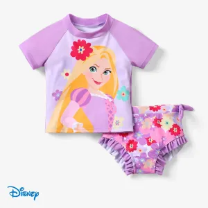 Disney Princess Toddler Girl 2pcs Ariel Character print Short-sleeve Top and Shorts Swimsuit #1319351