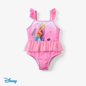 Disney Princess Toddler Girl Ariel Merimaid Gradient print Mesh Stiching Swimming suit #1324228