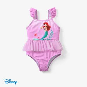 Disney Princess Toddler Girl Ariel Merimaid Gradient print Mesh Stiching Swimming suit #1324230