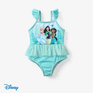 Disney Princess Toddler Girl Ariel Merimaid Gradient print Mesh Stiching Swimming suit #1324239