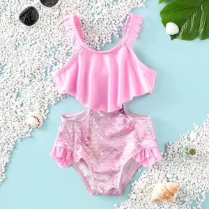 Toddler Girl Childlike Ruffled Swimsuit #1327454