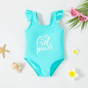 Toddler Girl Letter Print Onepiece Swimsuit #912694