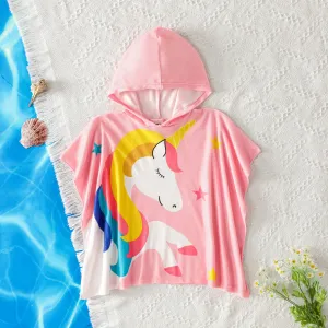 Toddler Girl Unicorn Hooded Loose Fit Swimsuit #1323065
