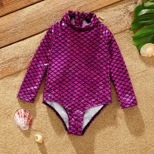 Toddler Girl's Marine Element Stand Collar Tight One-Piece Swimsuit #1323286