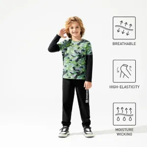 Activewear Kid Boy Camouflage Print Splice Long-sleeve Tee #769554