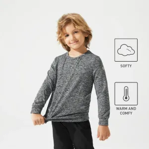 Activewear Kid Boy Solid Color Pullover Sweatshirt #831572