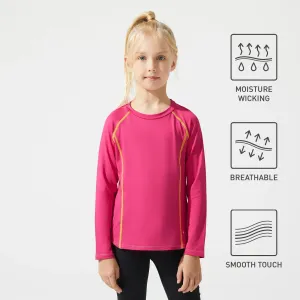Activewear Kid Girl Colorblock Long Raglan Sleeve Breathable Tee #831484