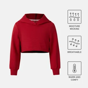 Activewear Kid Girl Solid Color Crop Hoodie Sweatshirt #831612