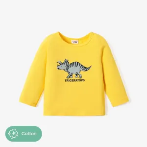 Baby Boy 94% Cotton Childlike Dinosaur Long Sleeve T-shirt #1064338