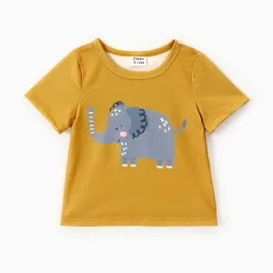 Baby Boy Childlike Animal Print Short Sleeve Tee #1326090
