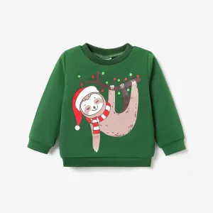 Baby Boy Christmas Animal Pattern Long Sleeve Pullover #1165124