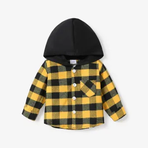 Baby Boy Classic Grid Hooded Top #1065861