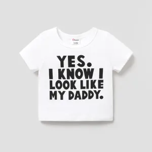 Baby Boy/Girl 95% Cotton Letter Print Short-sleeve Tee #1039477