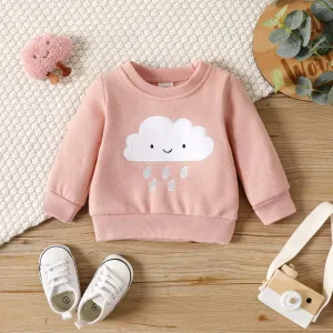 Baby Boy/Girl Cloud Embroidered Long-sleeve Pullover Sweatshirt #206226
