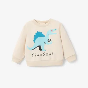 Baby Boy/Girl Dinosaur & Letter Print Long-sleeve Sweatshirt #236504