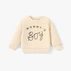Baby Boy/Girl Letter Print Long-sleeve Pullover Sweatshirt #212955