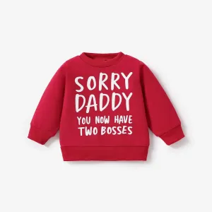 Baby Boy/Girl  Letter Print Sweatshirt