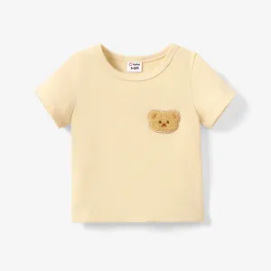 Baby Boys/Girls Bear Animal Pattern Casual Short Sleeve Tee #1317232