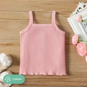 Baby Girl 95% Cotton Ribbed Solid Cami Top #1033815