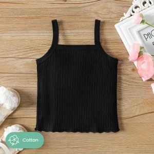 Baby Girl 95% Cotton Ribbed Solid Cami Top