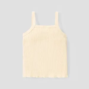 Baby Girl 95% Cotton Ribbed Solid Cami Top #1258000
