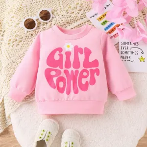 Baby Girl's Casual Letter Floral pattern Sweatshirt #1197077