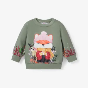 Baby Girls Childlike Rabbit Animal print Pullover Sweatshirt #1201668