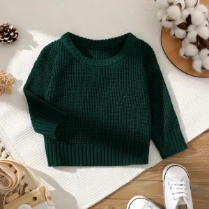 Baby Solid Long-sleeve Knitted Sweater Pullover #195344
