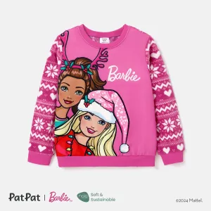 Barbie Kid Girl Christmas Character Print Long-sleeve Sweatshirt #1080217