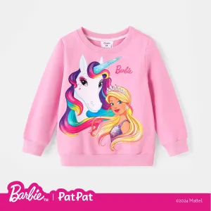Barbie Toddler Girl Unicorn Print Cotton Pullover Sweatshirt #231092