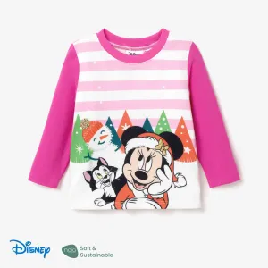 Disney Mickey and Friends Christmas Toddler Girl/Boy Character and Stripes Naiaâ¢ Print Long-sleeve Tee #1210718