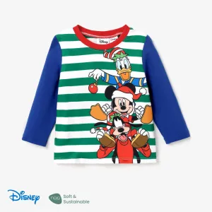 Disney Mickey and Friends Christmas Toddler Girl/Boy Character and Stripes Naiaâ¢ Print Long-sleeve Tee #1210722