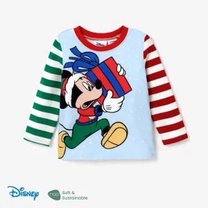 Disney Mickey and Friends Christmas Toddler Girl/Boy Character and Stripes Naiaâ¢ Print Long-sleeve Tee #1210726