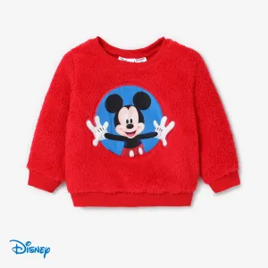 Disney Mickey and Friends Toddler Girl/Boy Character Embroidered Long-sleeve Fluffy Sweatshirt #1210774