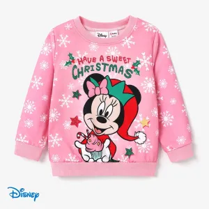 Disney Mickey and Friends Toddler Girl Christmas Character Print Sweatshirt #1092689