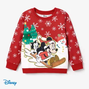 Disney Mickey and Friends Toddler Girl Christmas Character Print Sweatshirt #1092694