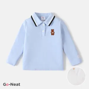 Go-Neat Toddlers School Style Polo Collar Long Sleeve Shirt #1059829