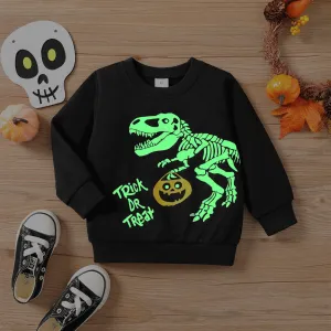 Halloween Toddler Boy Glow-in-the-dark Dinosaur Sweatshirt
