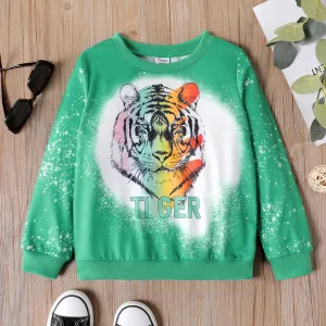 Kid Boy Animal Tiger Print Pullover Sweatshirt #803570