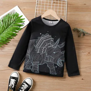 Kid Boy Childlike Animal Dinosaur Pattern Long Sleeve T-Shirt #1059091