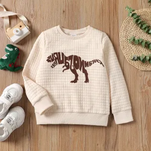Kid Boy Childlike Dinosaur Letter Pattern Sweatshirt #1059346