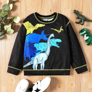 Kid Boy Colorful Dinosaur Print Pullover Sweatshirt #832345