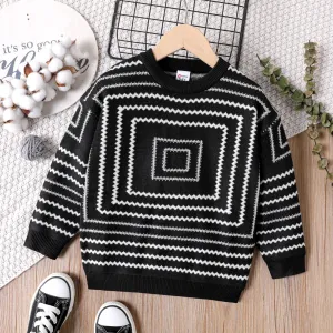 Kid Boy Geometric Pattern Knit Sweater #833335