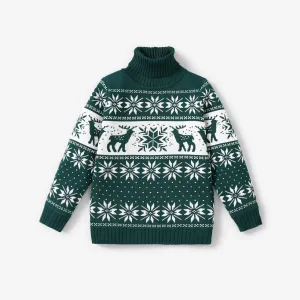Kid Boy/Girl Christmas Bohemia Turtleneck Sweater #1073301