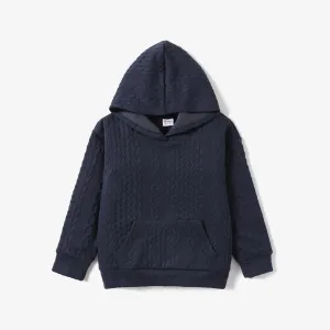 Kid Boy Hooded Casual Solid Color Sweatshirt/Top #1169686