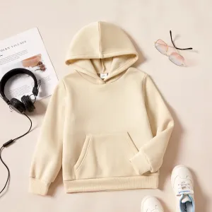 Kid Boy/Kid Girl Fleece Lined Solid Pocket Design Hoodie Sweatshirt #1026017