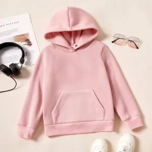 Kid Boy/Kid Girl Fleece Lined Solid Pocket Design Hoodie Sweatshirt #719882