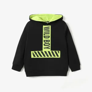 Kid Boy Letter Print Colorblock Design Hoodie Sweatshirt #1094995
